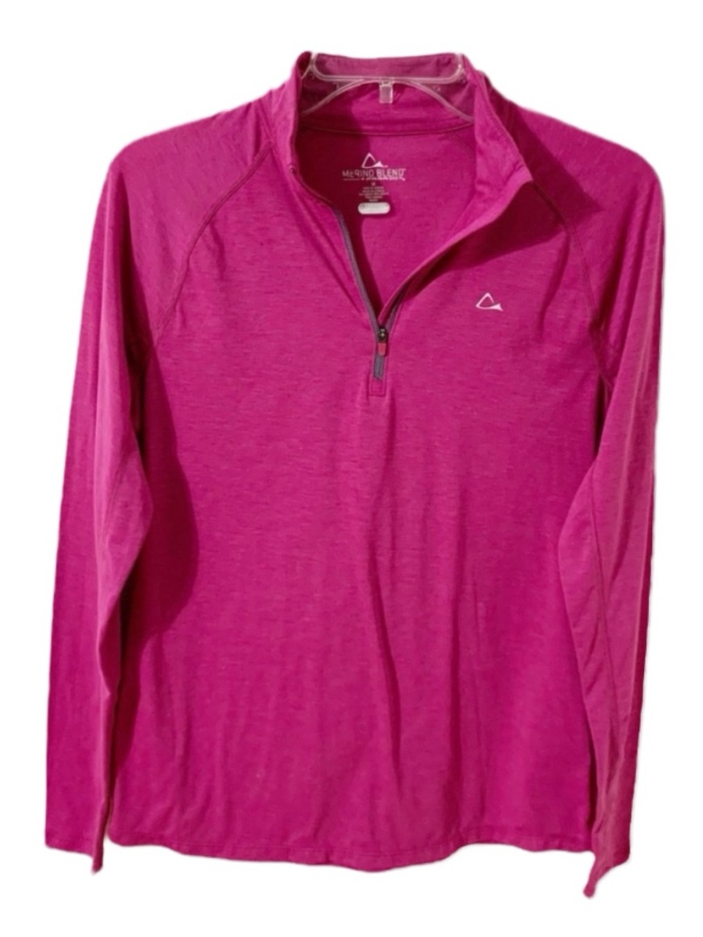 Merino Blend by Paradox Long Sleeve Quarter Zip Mock Neck Athletic Pullover Top